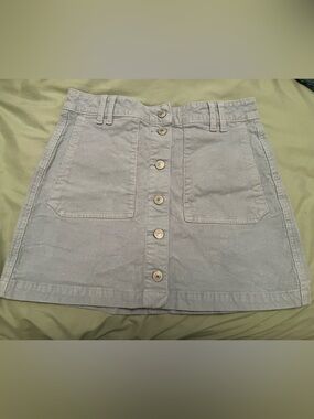American Eagle Outfitters Light Blue Button-Front Denim Skirt